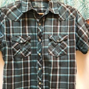 Men’s short sleeve plaid Arizona shirt